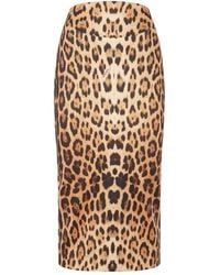 Roberto Cavalli - Jaguar-Print Pencil Skirt - Lyst