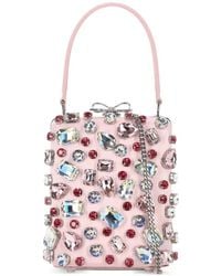 Self-Portrait - Mini Bow Crystal-Embellished Tote Bag - Lyst