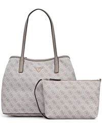 Guess - Victtoria Monogram-Pattern Logo-Plaque Tote Bag - Lyst