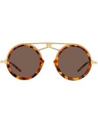 Dolce & Gabbana - Tortoiseshell Pilot Frame Sunglasses - Lyst