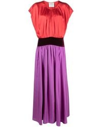 Forte Forte - Colour-block Silk Maxi Dress - Lyst
