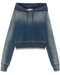 DIESEL - 'F-Slimmy-Hood-Q1' Cropped Hoodie - Lyst