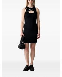 KARL LAGERFELD - Cut-Out Logo-Embroidered Mini Dress - Lyst