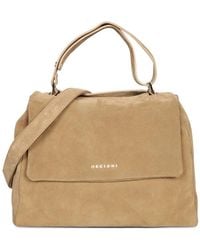 Orciani - Sac Cabas En Daim À Plaque Logo - Lyst
