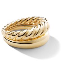 David Yurman - 18kt Yellow Gold Pure Form Stack Rings - Lyst