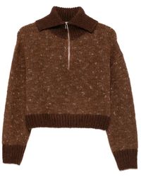 Alysi - Half-Zip Knitted Sweater - Lyst