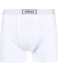 Versace - Bóxer Largo De Canalé 90S Logo - Lyst