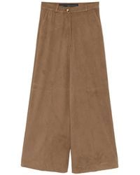 Rrd - Suede-Effect Wide-Leg Trousers - Lyst
