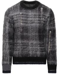 Sacai - Geruite Trui Van Mohairblend - Lyst