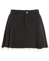Barrie - Pleated Cashmere-Blend Mini Skirt - Lyst