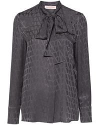 Valentino Garavani - Toile Iconographe-Jacquard Silk Blouse - Lyst