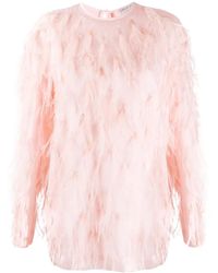 PUCCI - Feather Embroidery Silk Blouse - Lyst