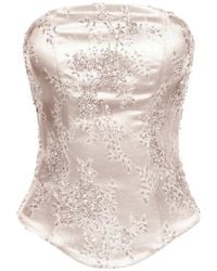 ALEXIA & ANTONIA - Embellished Lace Top - Lyst
