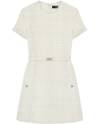Versace - Check-Pattern Cotton Mini Dress - Lyst