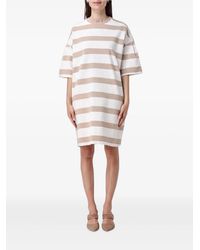 Max Mara - Mela Striped Short-Sleeve Midi Dress - Lyst