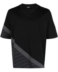 Fendi - T-shirt Met Diagonale Print - Lyst