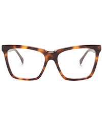 Max Mara Eyewear - Tortoiseshell-Effect Cat-Eye Frame Glasses - Lyst