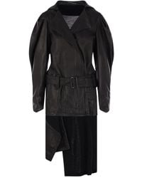 Yohji Yamamoto - Belted Puff-Sleeve Coat - Lyst