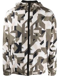 Karl Lagerfeld - Patterned Zip-up Hooded Jacket - Lyst