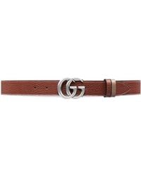 Gucci - Cintura con logo GG Marmont reversibile - Lyst