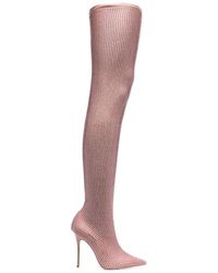 Damen Schuhe Stiefel Overknee Stiefel Laurence Dacade Leder Stiefel in Pink 