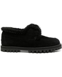 Le Silla - Yacht Shearling-lining Suede Loafers - Lyst