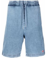 DIESEL - Logo-Patch Denim Shorts - Lyst