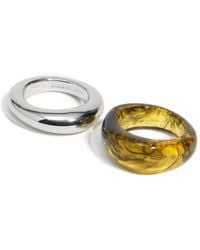 Bimba Y Lola - Set Of 2 And Amber-Effect Resin Rings - Lyst