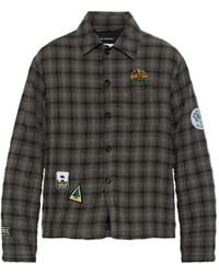 Song For The Mute - Quilted Checked Shirt Jacket - Lyst
