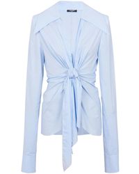 Balmain - Draped Tie Waist Shirt For - Lyst