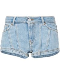 Mugler - Low-rise Denim Mini Shorts - Lyst