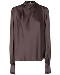Raquel Diniz - Moona Draped-Neck Blouse - Lyst