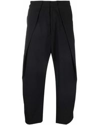 Balmain - Draped Straight-Leg Cropped Trousers - Lyst