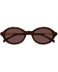 Gucci - 3D Block Logo Oval Sunglasses - Lyst