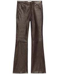 FRAME - The Leather Reboot Flared Trousers - Lyst