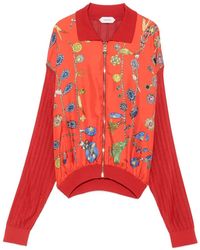 Versace - Cardigan Imprimé À Manches Plissées - Lyst