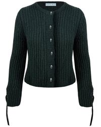 Contessa Mills - Julia Lace-Up Ribbed-Knit Cardigan - Lyst