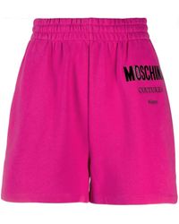 Moschino - Logo-Print Track Shorts - Lyst