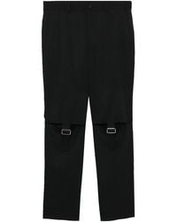 COMME DES GARÇON BLACK - Strap-Detail Straight-Leg Trousers - Lyst