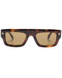 McQueen - Spike Studs Rectangular-Frame Sunglasses - Lyst