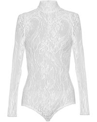 Balmain - Body De Encaje Con Manga Larga - Lyst