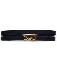 Saint Laurent - Double-wrap Leather Bracelet - Lyst