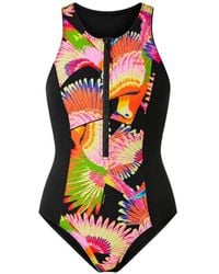 Rip Curl - Mirage Toucan-Print Front-Zip Swimsuit - Lyst