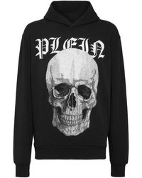 Philipp Plein - Skull-Print Rhinestone-Embellished Hoodie - Lyst