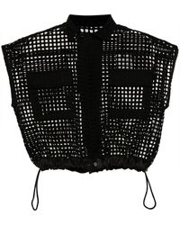 Sacai - Fully-perforated Cropped Blouse - Lyst