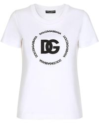 Dolce & Gabbana - Interlock T-Shirt mit DG-Logo - Lyst