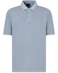 ARMANI EXCHANGE - Logo-Detail Cotton Polo Shirt - Lyst