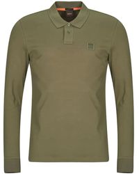 BOSS - Poloshirt Met Lange Mouwen En Patch - Lyst