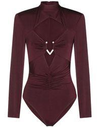 Nissa - Cut-Out Crystal-Embellished Bodysuit - Lyst