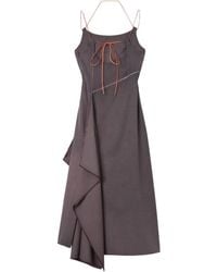 Sunnei - Draped Tie-Back Midi Dress - Lyst